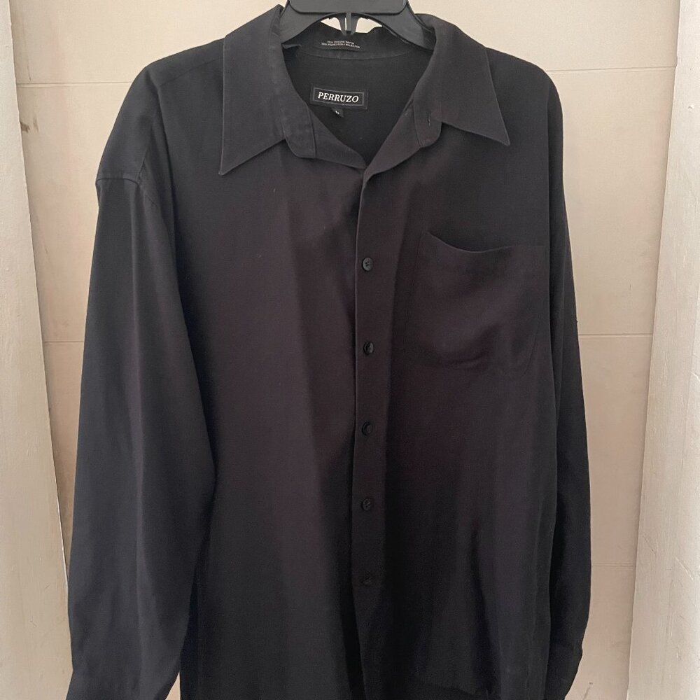 FLAWLESS PERRUZO Italian Mens L Long sleeve button down shirt